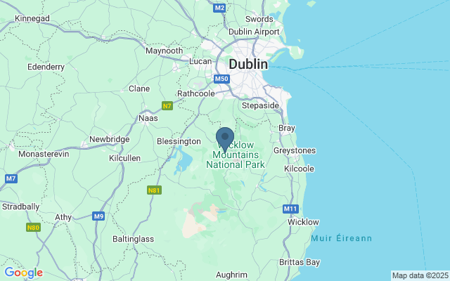 Kaart met locatie Wicklow Mountains National Park